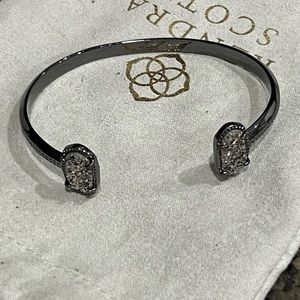 Kendra Scott Gunmetal Silver Drusy Elton Bracelet EUC